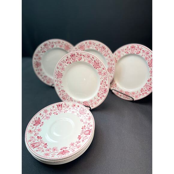 Set of Vintage Windsor Ware by Johnson Brothers Indies Pink/Red Mixed Pieces - Picture 3 of 8